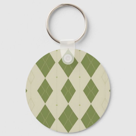 Porte-clés Motif diamant Argyle vert olive (Recto)
