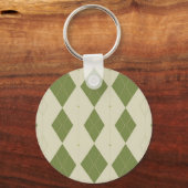 Porte-clés Motif diamant Argyle vert olive (Recto)