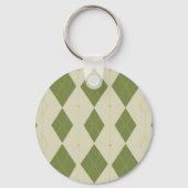 Porte-clés Motif diamant Argyle vert olive (Verso)