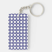 Porte-clés Motif diamant blanc et marine (Dos)