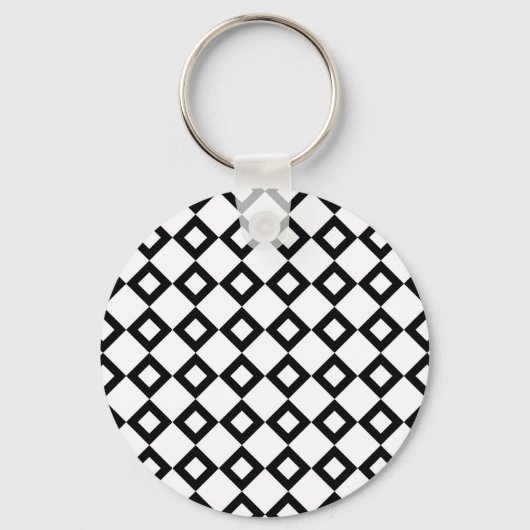 Porte-clés Motif Diamant blanc et noir (Recto)