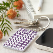 Porte-clés Motif diamant blanc et violet (Devant droit)