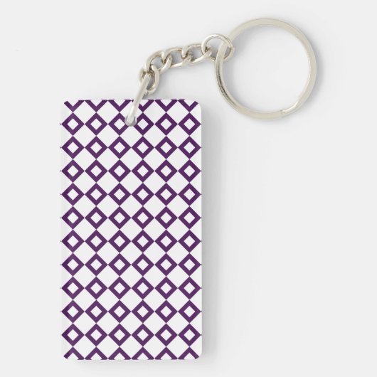 Porte-clés Motif diamant blanc et violet (Dos)