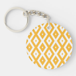 Porte-clés Motif diamant jaune et blanc soleil