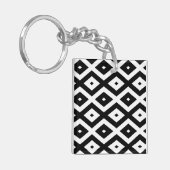 Porte-clés Motif diamant noir et blanc (Devant gauche)