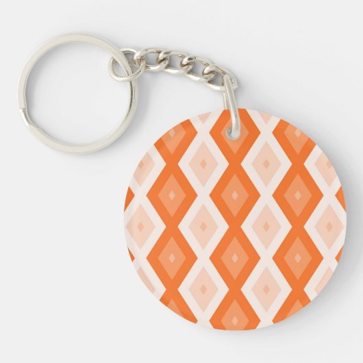 Porte-clés Motif diamant orange (Devant)
