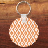 Porte-clés Motif diamant orange et blanc (Recto)