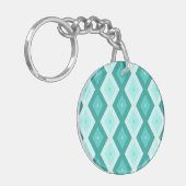 Porte-clés Motif diamant turquoise (Devant gauche)