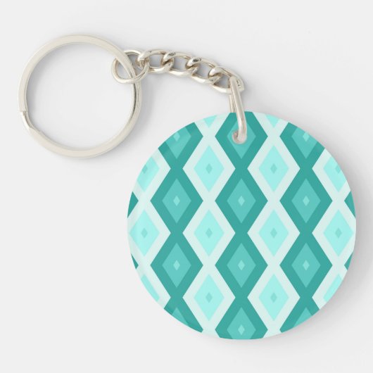 Porte-clés Motif diamant turquoise (Devant)