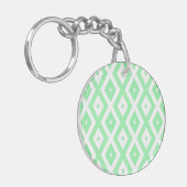 Porte-clés Motif diamant vert et blanc (Devant gauche)