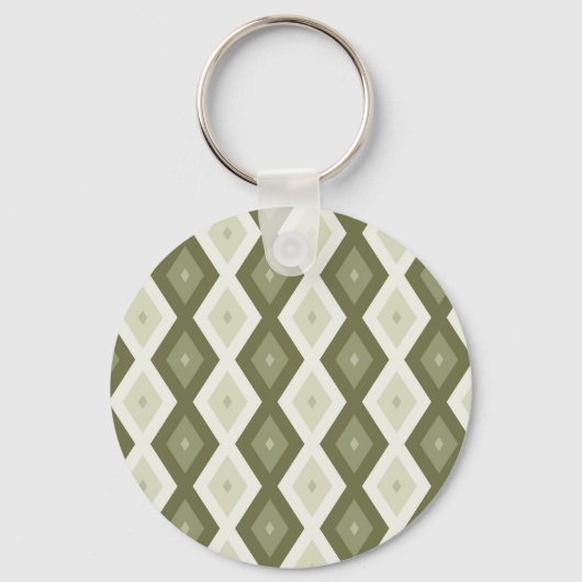 Porte-clés Motif diamant vert olive (Recto)