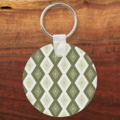 Porte-clés Motif diamant vert olive (Recto)