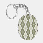 Porte-clés Motif diamant vert olive (Devant gauche)