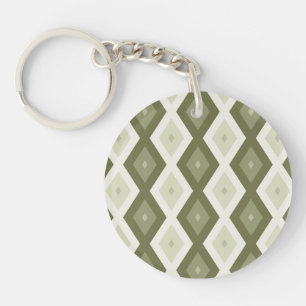 Porte-clés Motif diamant vert olive