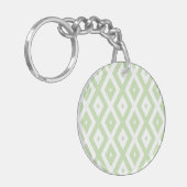 Porte-clés Motif diamant vert pâle et blanc (Devant gauche)