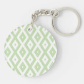 Porte-clés Motif diamant vert pâle et blanc (Dos)