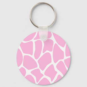 Porte-clés Motif d'impression de girafe dans le rose de