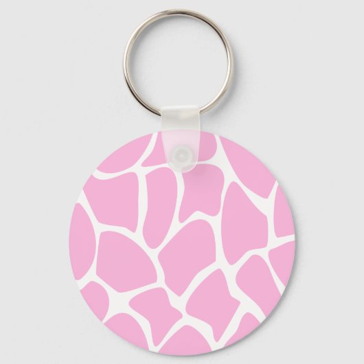Porte-clés Motif d'impression de girafe en rose de bonbons. (Recto)