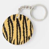 Porte-clés Motif d'impression de tigre. Orange et noir (Dos)