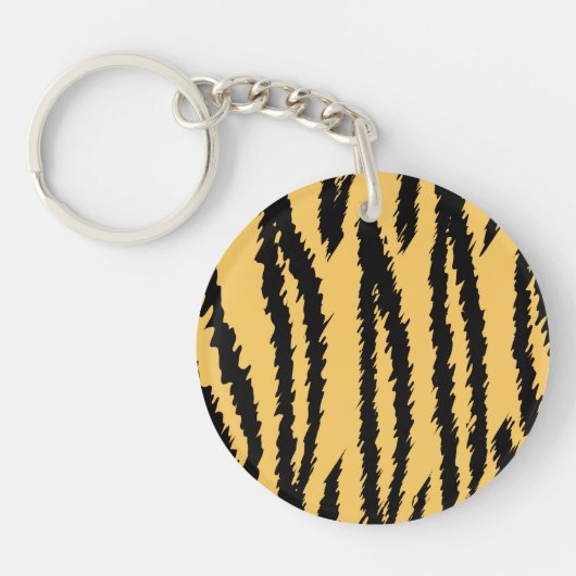 Porte-clés Motif d'impression de tigre. Orange et noir (Devant)