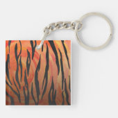 Porte-clés Motif d'impression monogramme Tiger chaud orange e (Dos)
