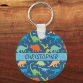 Porte-clés Motif Dinosaure coloré à personnaliser (Recto)