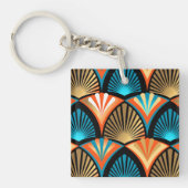 Porte-clés Motif d'or feuille en palmier géométrique Art Déco (Devant)