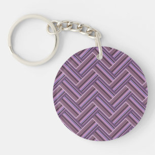Porte-clés Motif double tissage Mauve stripes