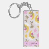 Porte-clés Motif D'Ours, Nounours, Étoiles, Votre Nom (Devant gauche)