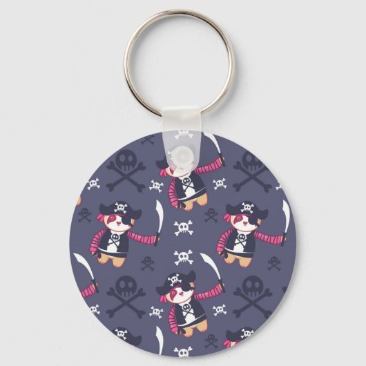 Porte-clés Motif d'ours panda pirate mignon (Recto)