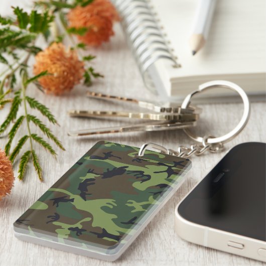 Porte-clés Motif du Camouflage Vert, Motif militaire, Armée (Devant droit)