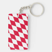 Porte-clés Motif du drapeau diamant de Bavière rouge et blanc (Dos)