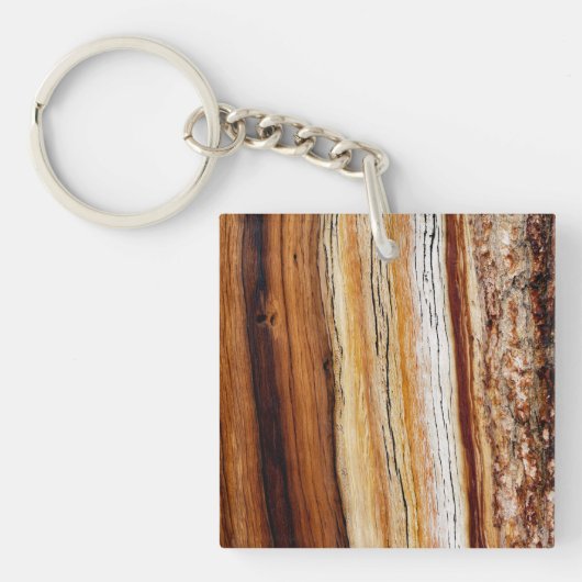 Porte-clés Motif du grain de bois (Devant)