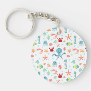 Porte-clés Motif du monde marin