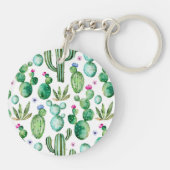 Porte-clés Motif d'usines de cactus d'aquarelle (Dos)