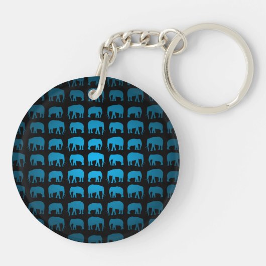 Porte-clés Motif Éléphant Bleu (Dos)