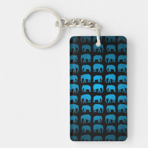 Porte-clés Motif Éléphant Bleu