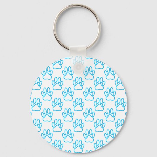 Porte-clés Motif Empreinte de patte de Blue Neon Dog (Recto)