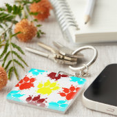 Porte-clés Motif Empreinte de patte de Peinture Splatter Dog (Devant Droit)