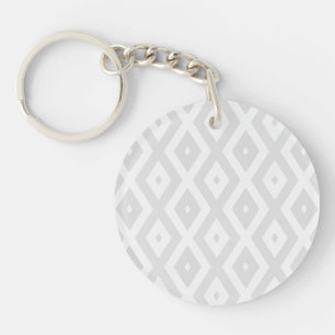 Porte-clés Motif en diamant gris clair et blanc