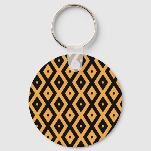 Porte-clés Motif en diamant jaune et noir (Recto)