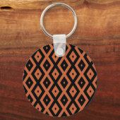 Porte-clés Motif en diamant orange et noir (Recto)