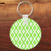 Porte-clés Motif en diamant vert et blanc (Recto)