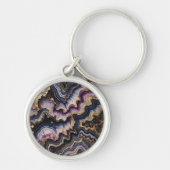 Porte-clés Motif en marbre noir violet violet violet or chic (Devant)