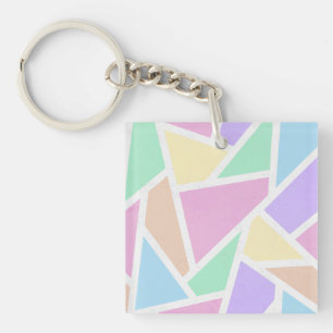 Porte-clés Motif en mosaïque arc-en-ciel Pastel