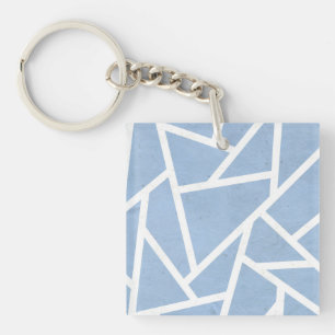 Porte-clés Motif en mosaïque bleu pâle et blanc