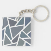 Porte-clés Motif en mosaïque gris bleu (Dos)