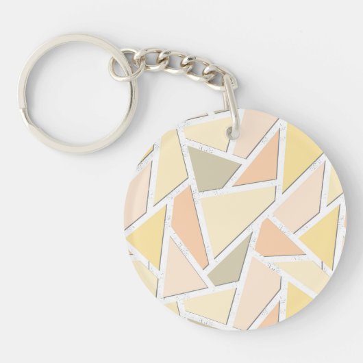 Porte-clés Motif en mosaïque jaune citron (Devant)