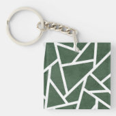 Porte-clés Motif en mosaïque verte et blanche (Devant)