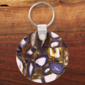 Porte-clés Motif en pierre blanche Brown violet (Recto)